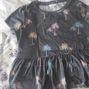 LC Lauren Conrad Palm Tree Peplum Top Size L